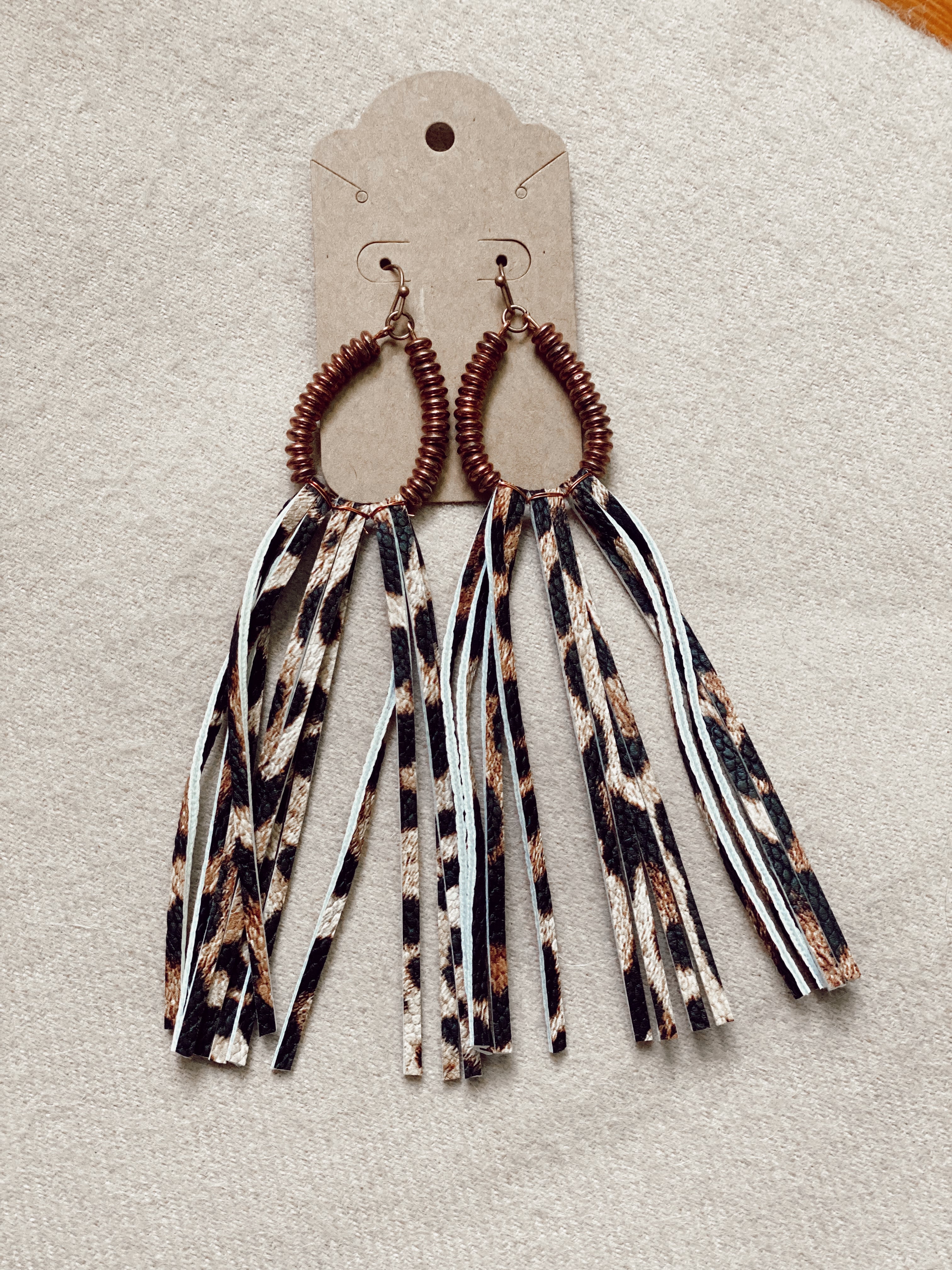 Bronze & Cheetah Earrings Turquoise Traveler