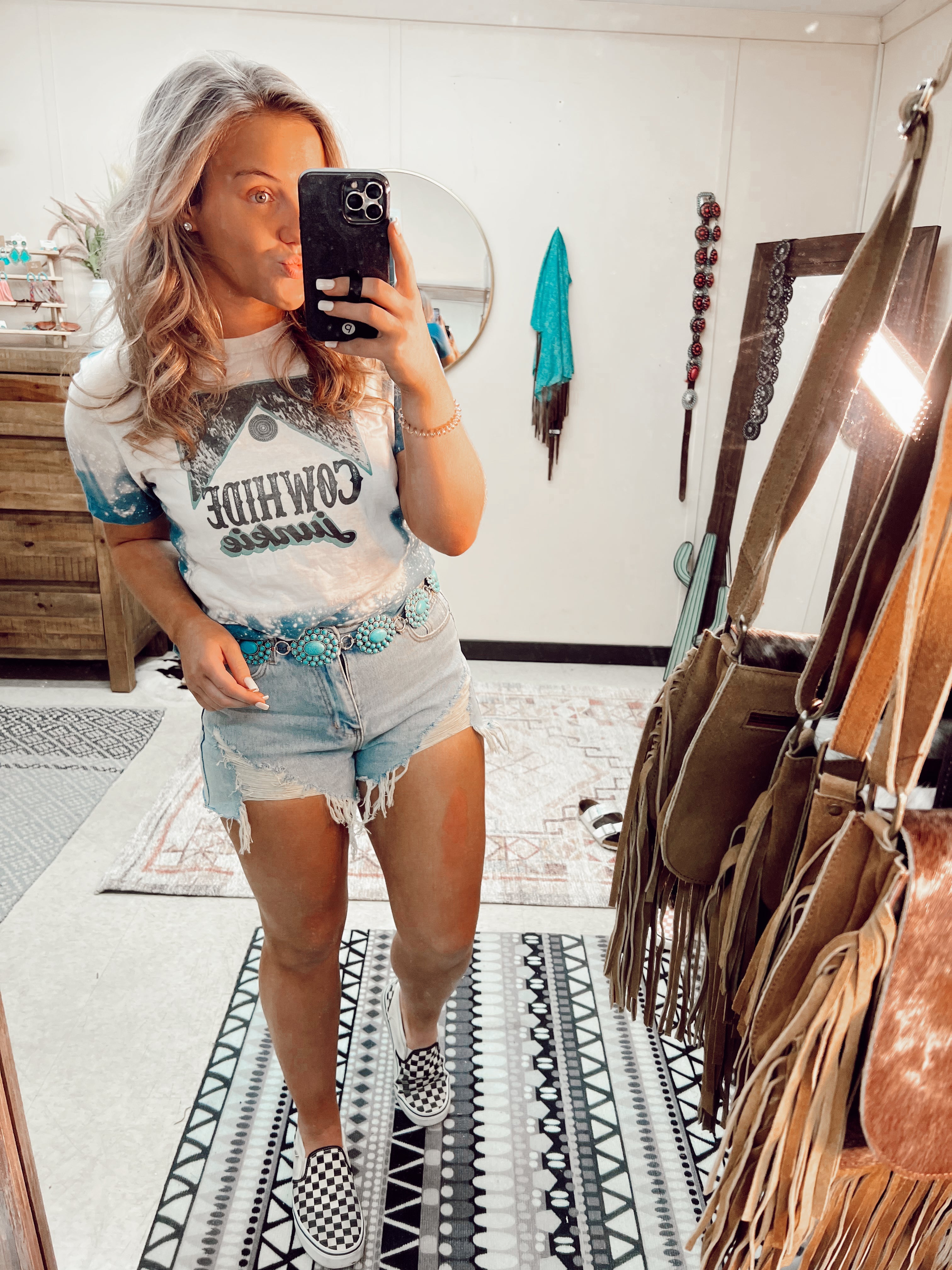 Cowhide Junkie Turquoise Traveler