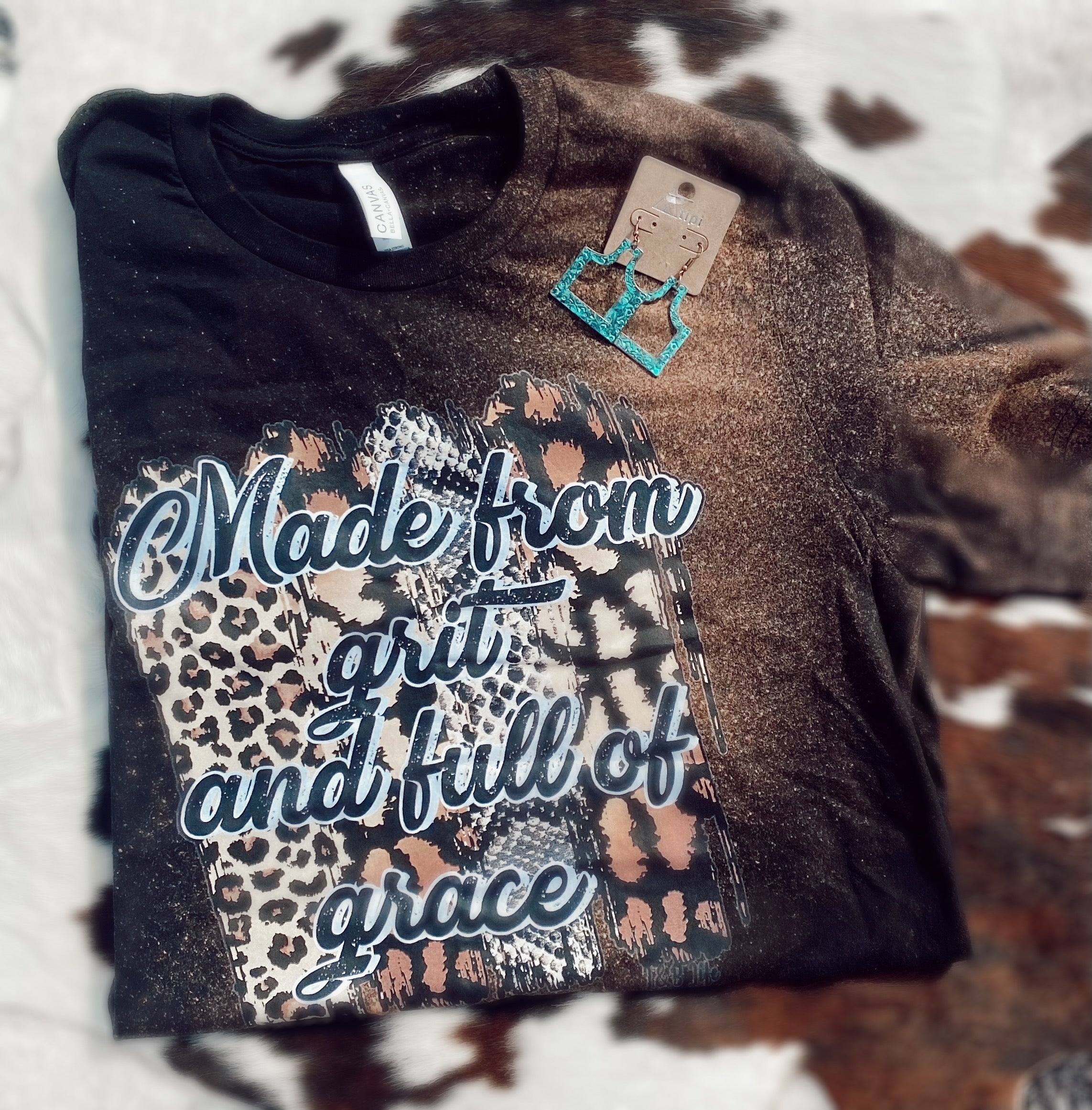 Grit and Grace Bleached Tee Turquoise Traveler