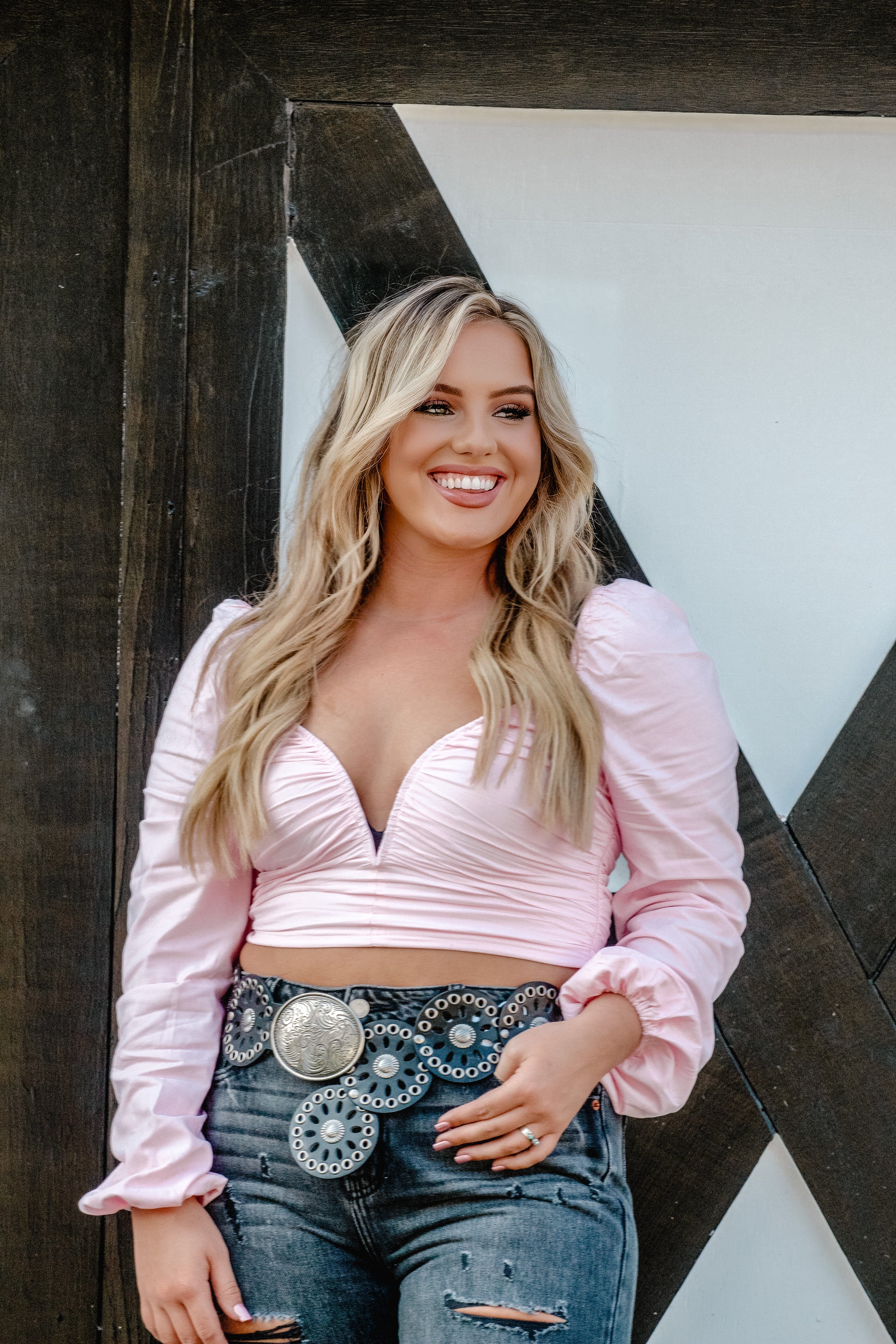 Lightening Pink Crop Top Turquoise Traveler