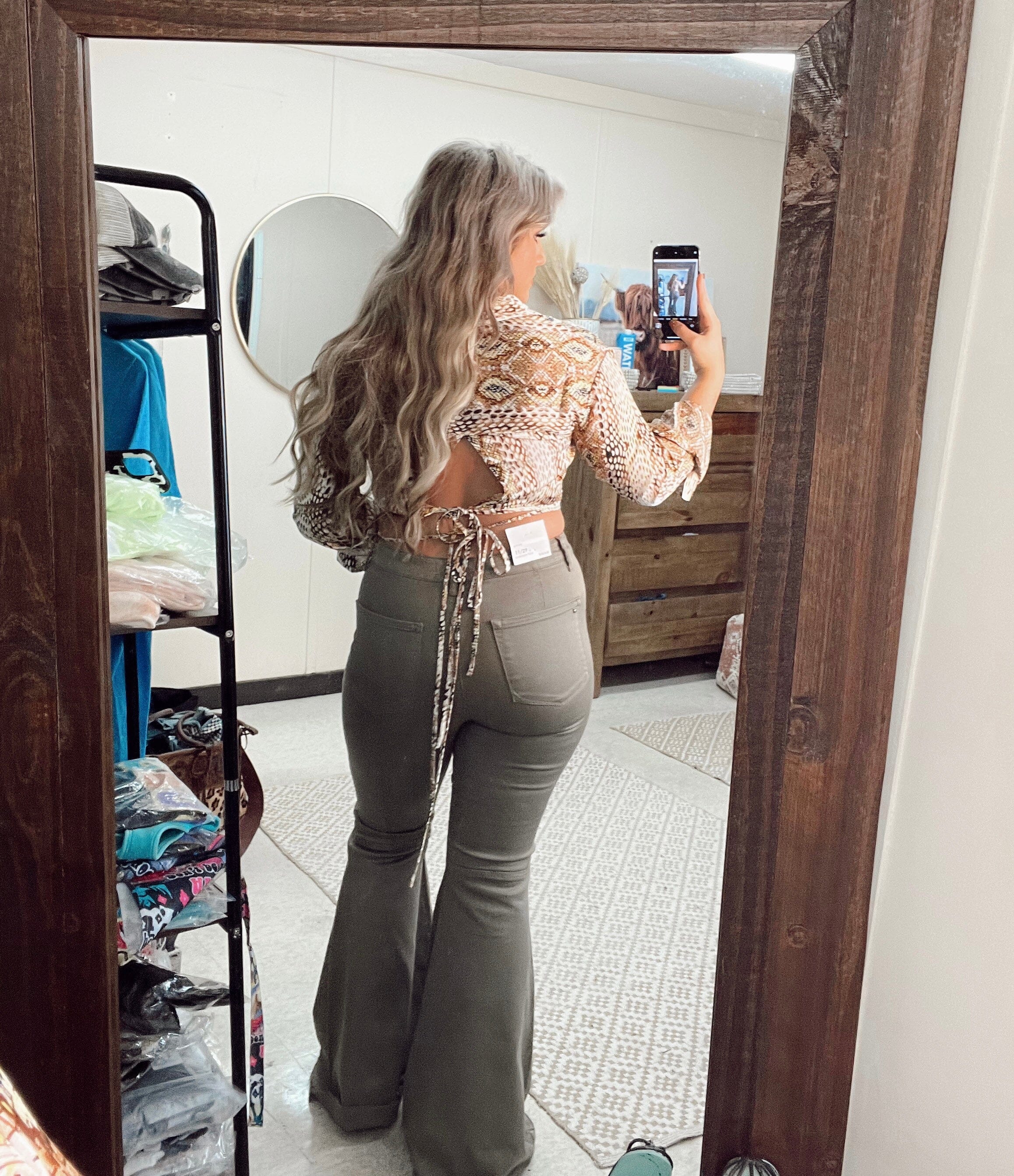 Sassy Snakeskin Top Turquoise Traveler