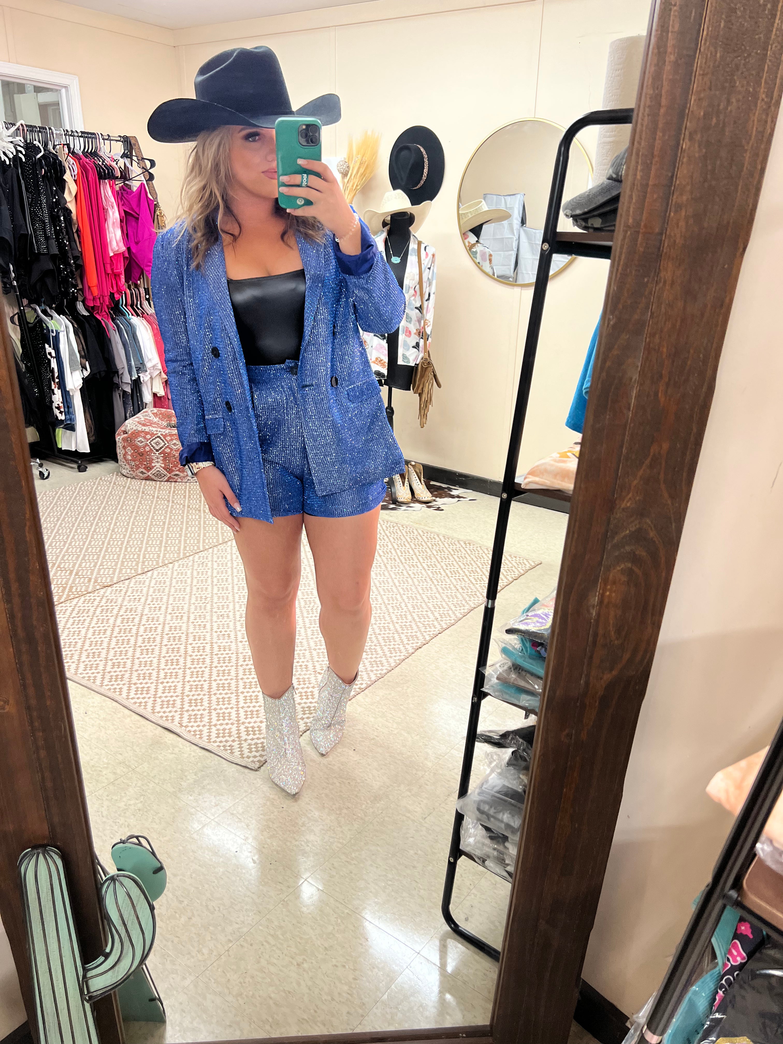 Sparkle Blue Shorts Turquoise Traveler