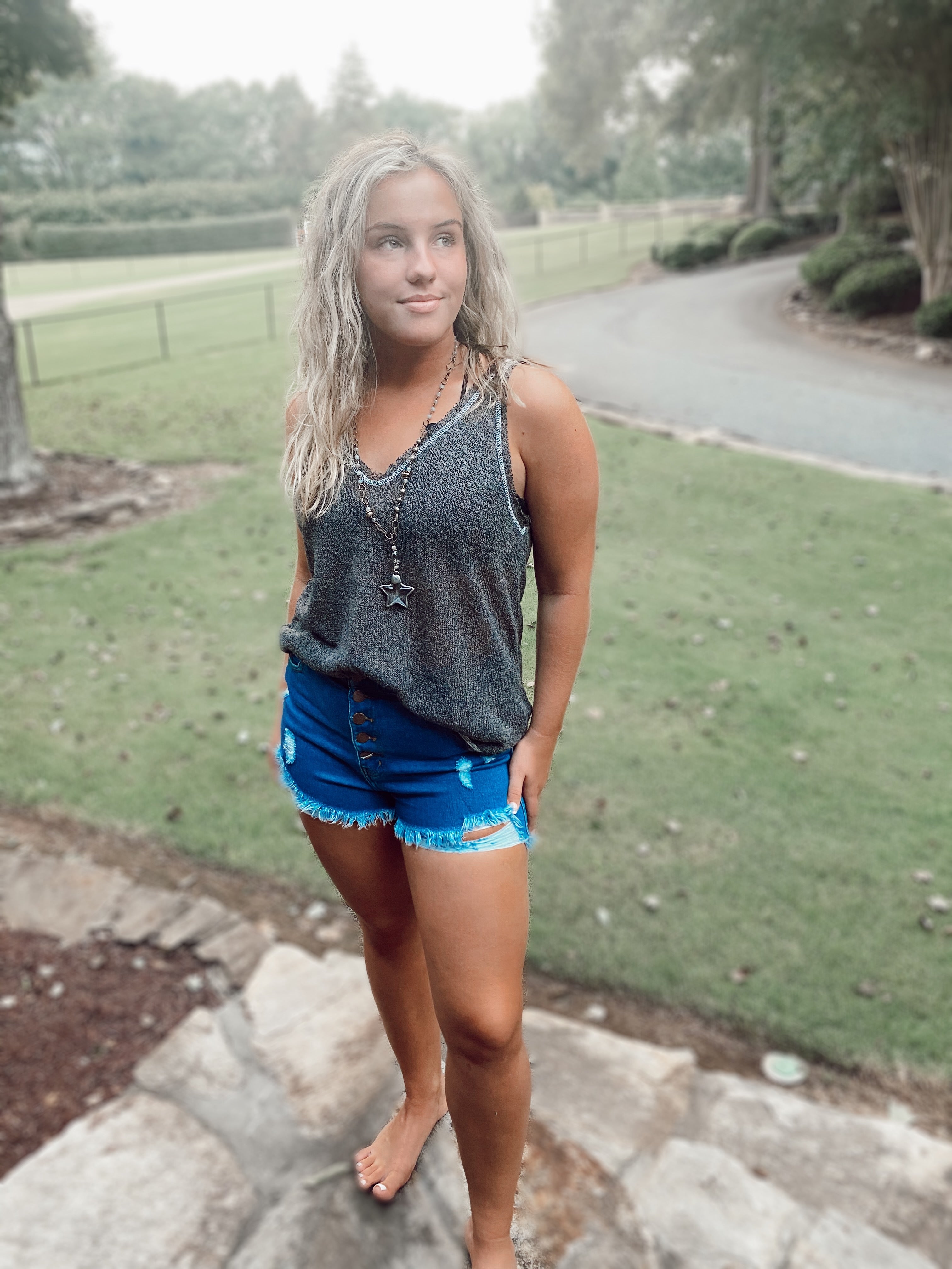 Summer Daze Knit Tank Turquoise Traveler