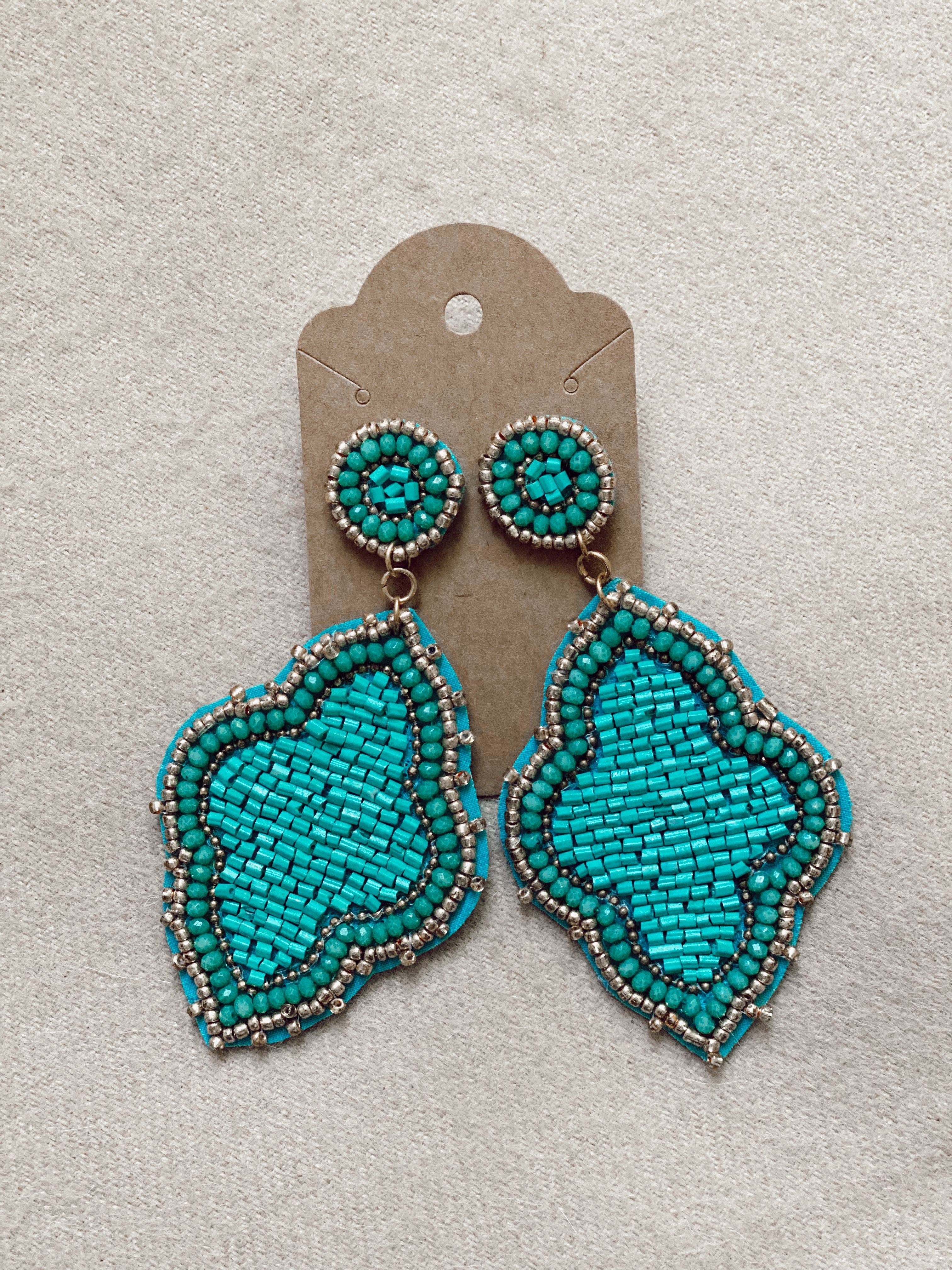 Turquoise Beaded Earrings Turquoise Traveler