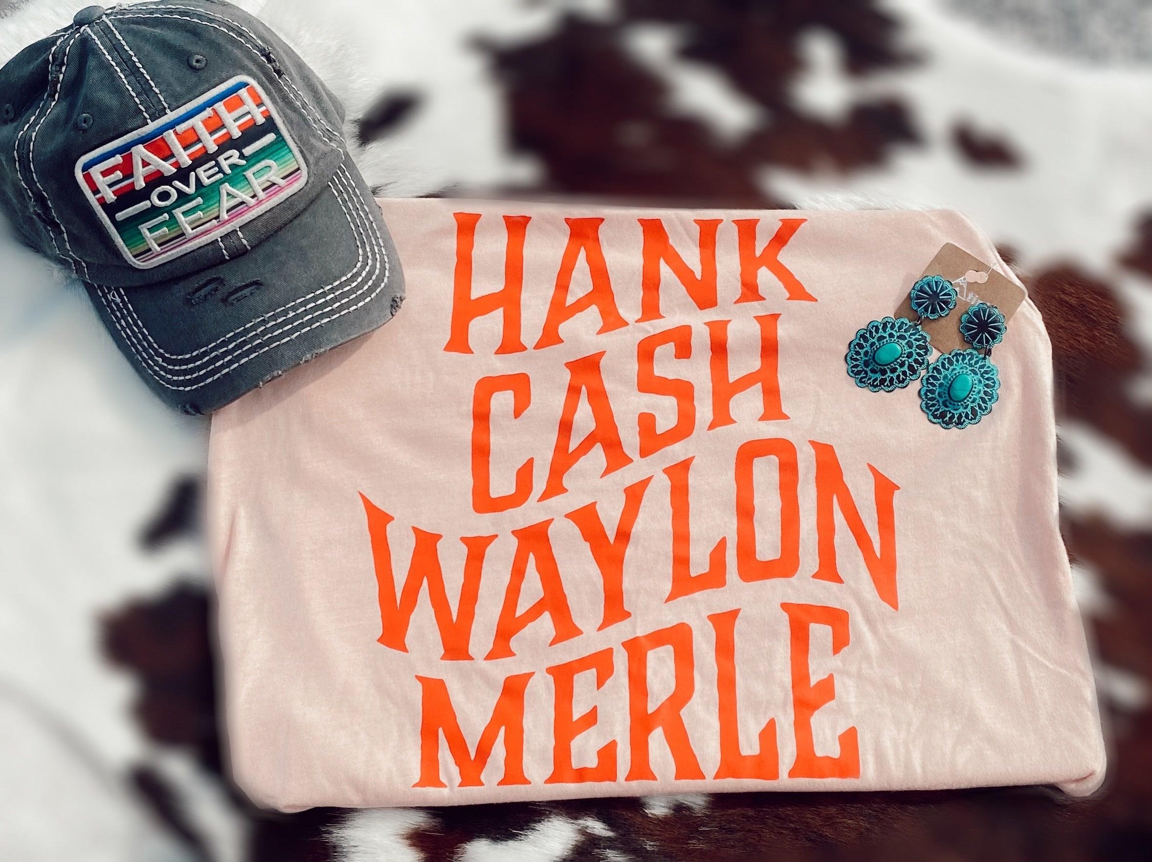 Hank, Cash, Waylon, Merle Graphic Tee Turquoise Traveler 