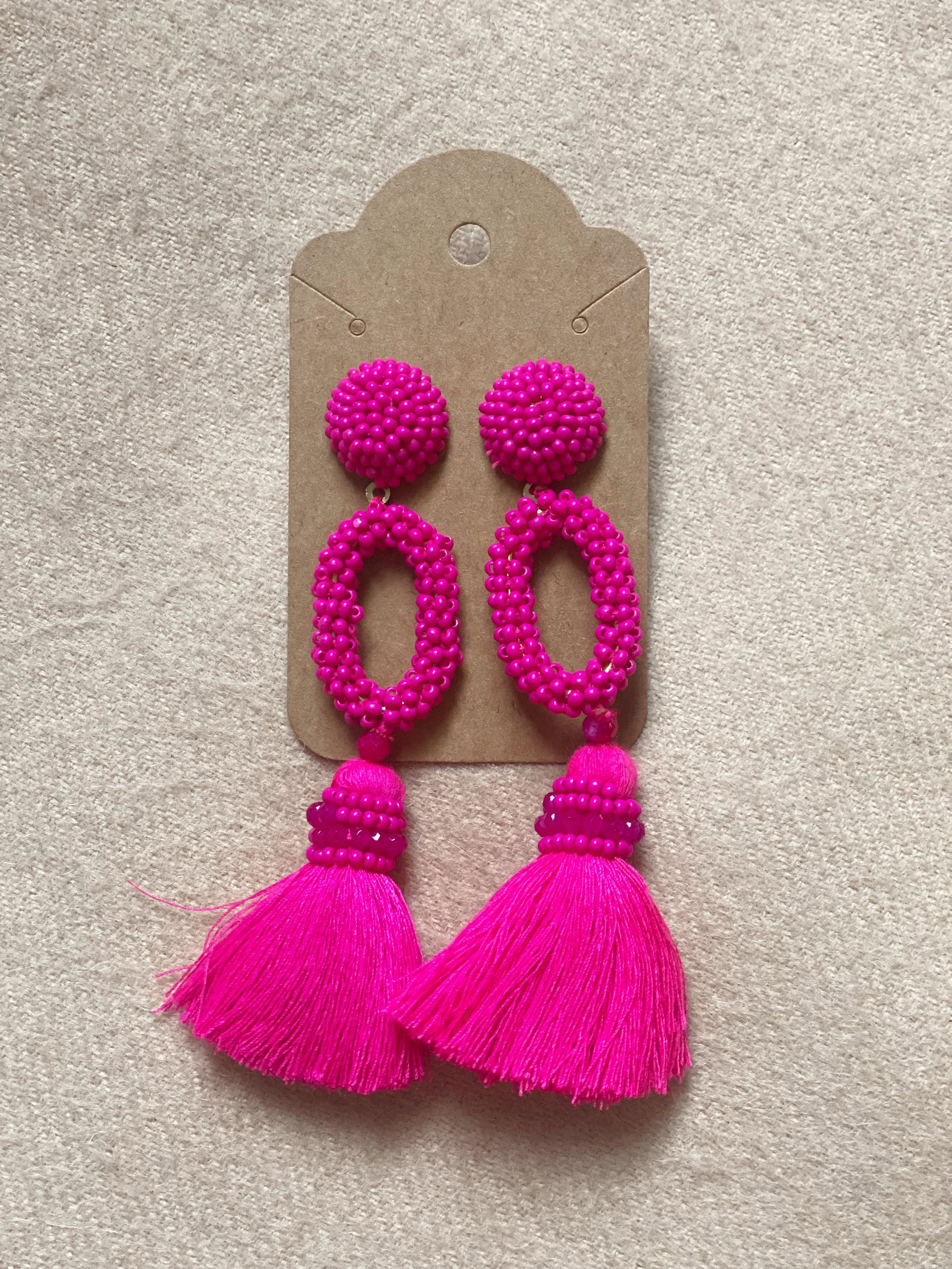 Pink Tassel Earrings Turquoise Traveler 